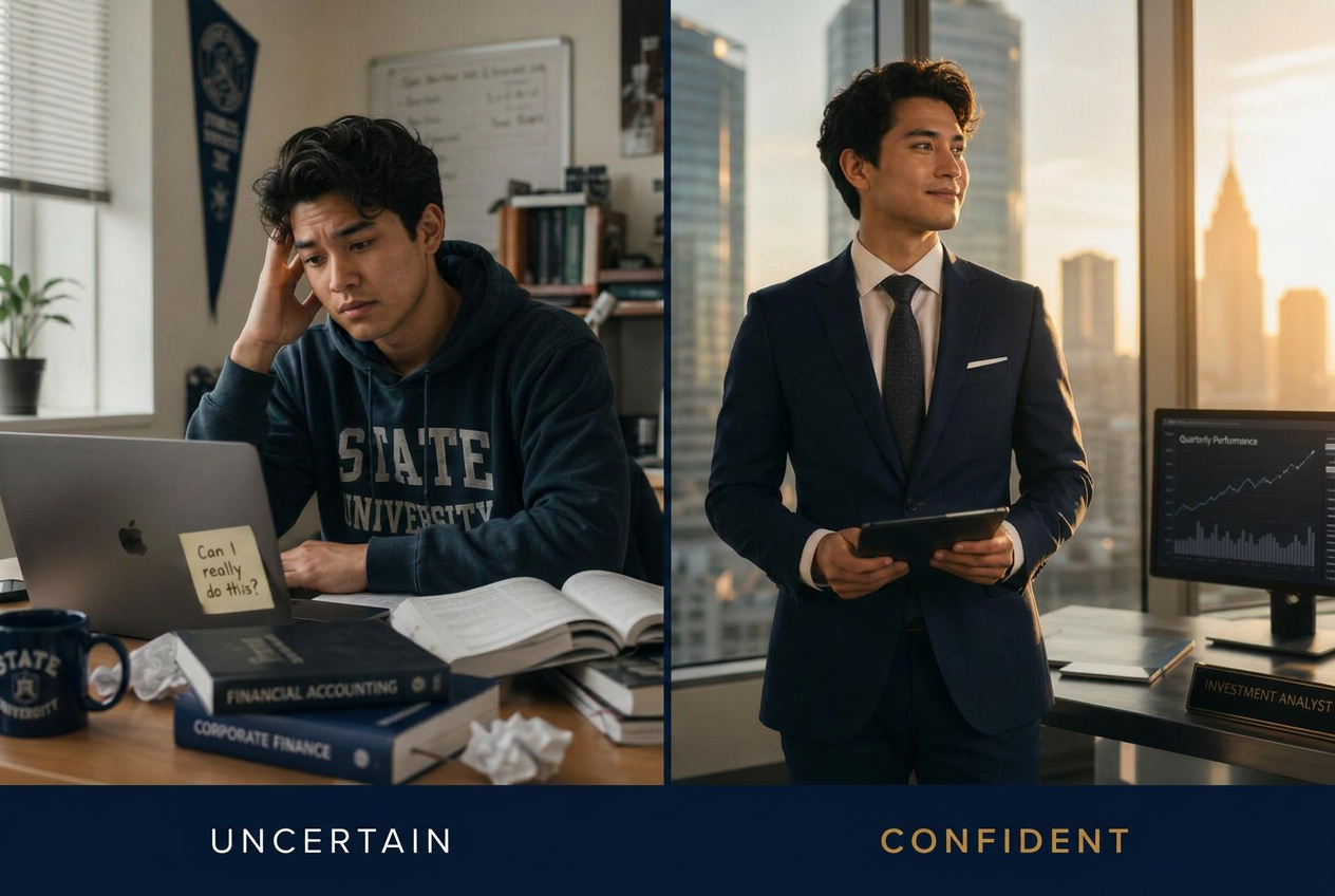 Before and after: from uncertain student to confident investment analyst